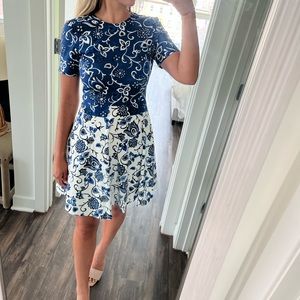 Draper James- Blue and White Floral dress: size 4